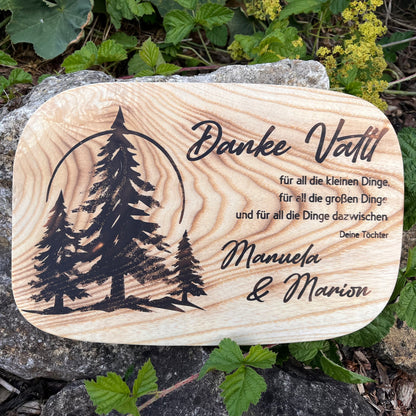 Holzschild mit individuell gebranntem Motiv